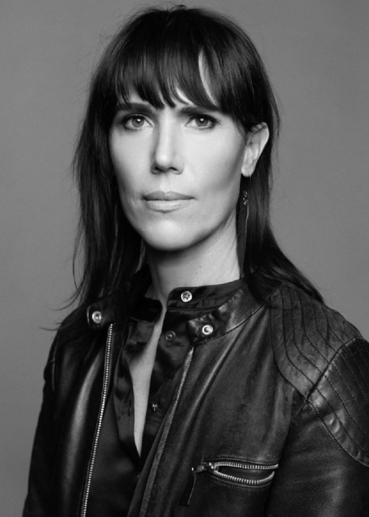 Shauna Griffiths in a leather jacket.