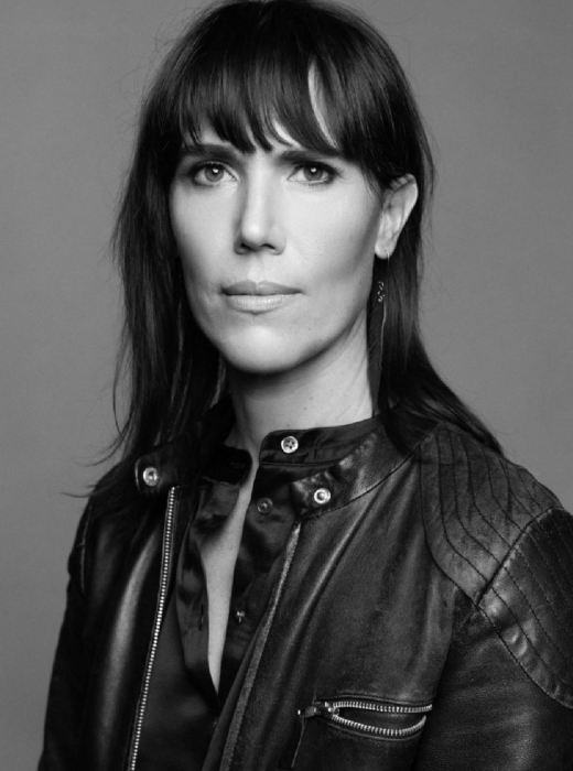Shauna Griffiths in a leather jacket.
